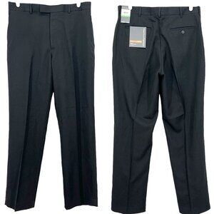 Perry Ellis Portfolio Men's Neo-Luxe Black Pants Size 34x32 No iron Straight NWT